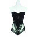 Body Suit Black 1/2 Cup (V04)